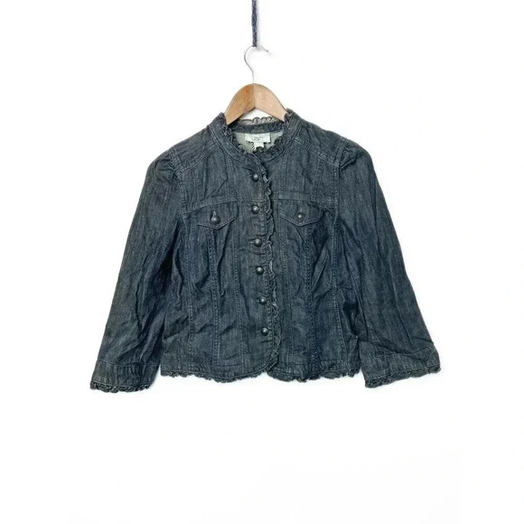 Ann Taylor LOFT blue jean Denim jacket Sz 6 - Picture 1 of 5